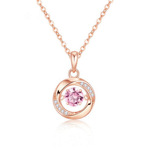 Swirl Orbital Kinetic Crystal Pendant Necklace - Perimade & Co.