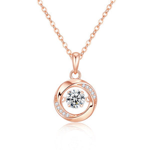 Swirl Orbital Kinetic Crystal Pendant Necklace - Perimade & Co.