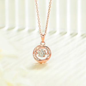 Swirl Orbital Kinetic Crystal Pendant Necklace - Perimade & Co.