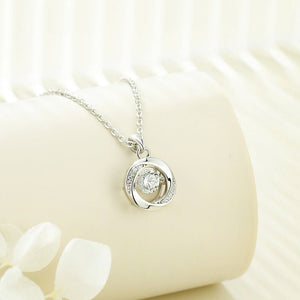 Swirl Orbital Kinetic Crystal Pendant Necklace - Perimade & Co.