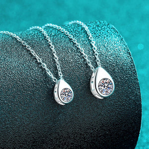 Teardrop Bezel Moissanite Solitaire Necklace - Perimade & Co.