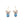 Butterfly earrings with blue gemstones on a white background