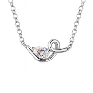 Teardrop Moissanite Swirl Bar Charm Necklace - Perimade & Co.