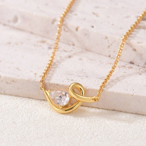 Teardrop Moissanite Swirl Bar Charm Necklace - Perimade & Co.