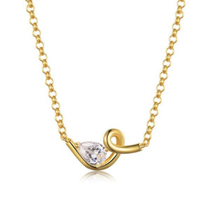 Teardrop Moissanite Swirl Bar Charm Necklace - Perimade & Co.