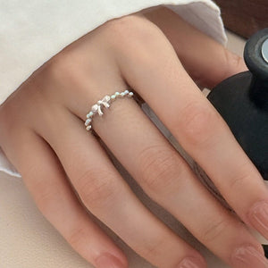 Textured Bow Blue Enamel Bead Stacking Ring - Perimade & Co.