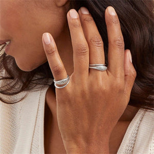 Textured Croissant Tapered Dome Band Ring - Perimade & Co.
