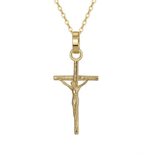 Textured Faith Crucifix Cross Charm Necklace - Perimade & Co.