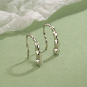Textured Hammered Geometric Hook Earrings - Perimade & Co.