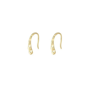 Textured Hammered Geometric Hook Earrings - Perimade & Co.