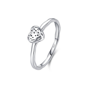 Textured Heart Organic Wave Band Stack Ring - Perimade & Co.