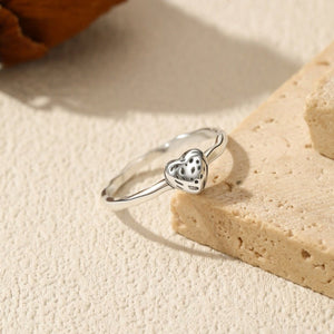 Textured Heart Organic Wave Band Stack Ring - Perimade & Co.