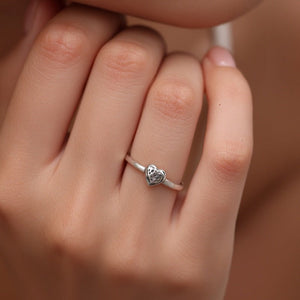 Textured Heart Organic Wave Band Stack Ring - Perimade & Co.