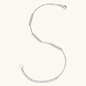 Three Bar Moissanite Charm Chain Bracelet - Perimade & Co.