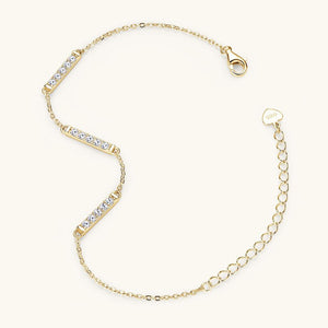 Three Bar Moissanite Charm Chain Bracelet - Perimade & Co.