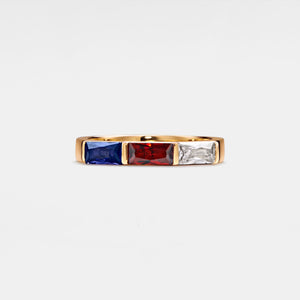Three Custom Birthstone Wedding Band Ring - Perimade & Co.