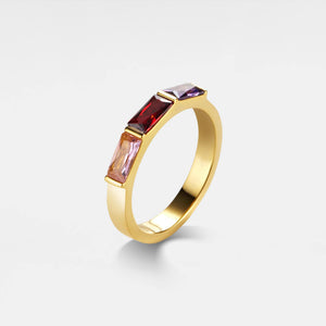 Three Custom Birthstone Wedding Band Ring - Perimade & Co.