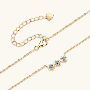 Three - Stone Moissanite Pendant Necklace - Perimade & Co.