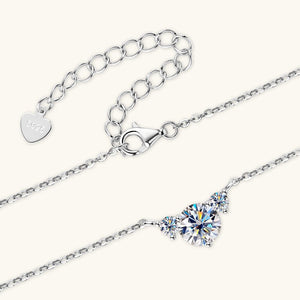 Three - Stone Moissanite Pendant Necklace - Perimade & Co.