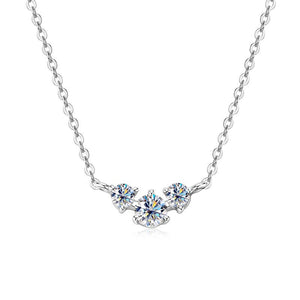 Three - Stone Moissanite Pendant Necklace - Perimade & Co.