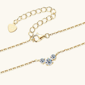 Three - Stone Moissanite Pendant Necklace - Perimade & Co.