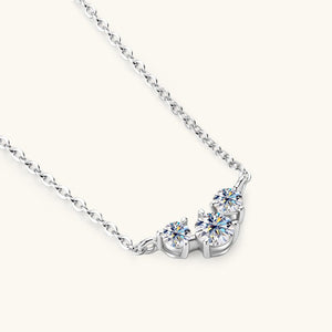 Three - Stone Moissanite Pendant Necklace - Perimade & Co.