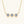Gold necklace with three round diamonds on a white background