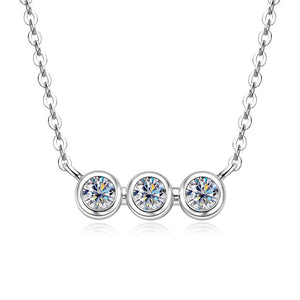Three - Stone Moissanite Pendant Necklace - Perimade & Co.