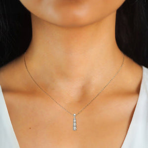 Three - Stone Moissanite Pendant Necklace - Perimade & Co.