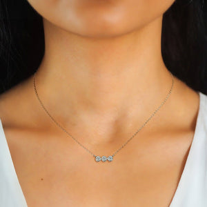 Three - Stone Moissanite Pendant Necklace - Perimade & Co.