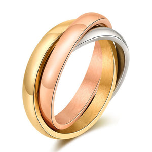 Three - Tone Interlocking Trinity Rolling Ring - Perimade & Co.