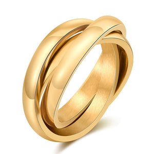 Three - Tone Interlocking Trinity Rolling Ring - Perimade & Co.