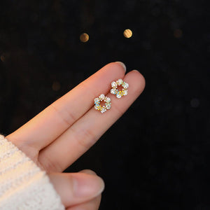 Tiny Color Enamel Flower Stud Earrings - Perimade & Co.