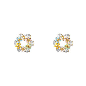 Tiny Color Enamel Flower Stud Earrings - Perimade & Co.
