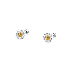 Tiny Daisy Flower Screw Back Stud Earrings - Perimade & Co.