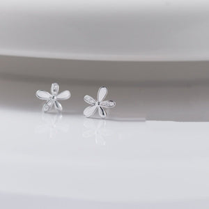Tiny Flower White Enamel Petal Stud Earrings - Perimade & Co.