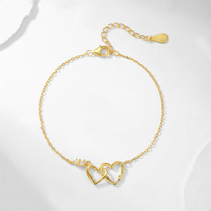 Tiny Interlocking Heart Charm Bracelet - Perimade & Co.