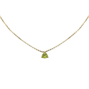 Tiny Olive Green Trillion CZ Pendant Necklace - Perimade & Co.