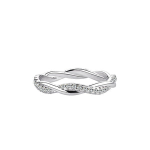 Tiny Pavé CZ Twisted Rope Stacking Band Ring - Perimade & Co.