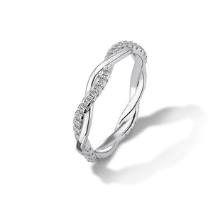 Tiny Pavé CZ Twisted Rope Stacking Band Ring - Perimade & Co.