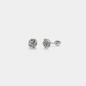 Tiny Rose Flower Screw Back Stud Earrings - Perimade & Co.