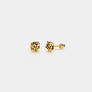 Tiny Rose Flower Screw Back Stud Earrings - Perimade & Co.