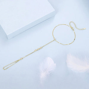 Tiny Sequin Station Hand Chain Ring Bracelet - Perimade & Co.