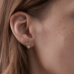 Tiny Small Bow Dangle Drop Stud Earrings - Perimade & Co.