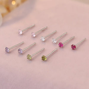 Tiny Small Color Gemstone Stud Earrings - Perimade & Co.