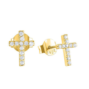 Tiny Small Cross Cartilage Stud Earrings - Perimade & Co.