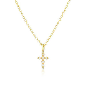 Tiny Small Cross Charm Pendant Necklace - Perimade & Co.
