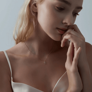 Tiny Small Cross Charm Pendant Necklace - Perimade & Co.