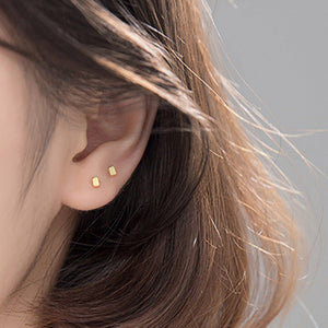 Tiny Small Cuboid Rectangle Stud Earrings - Perimade & Co.