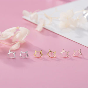 Tiny Small Cute Cat Cartilage Stud Earrings - Perimade & Co.